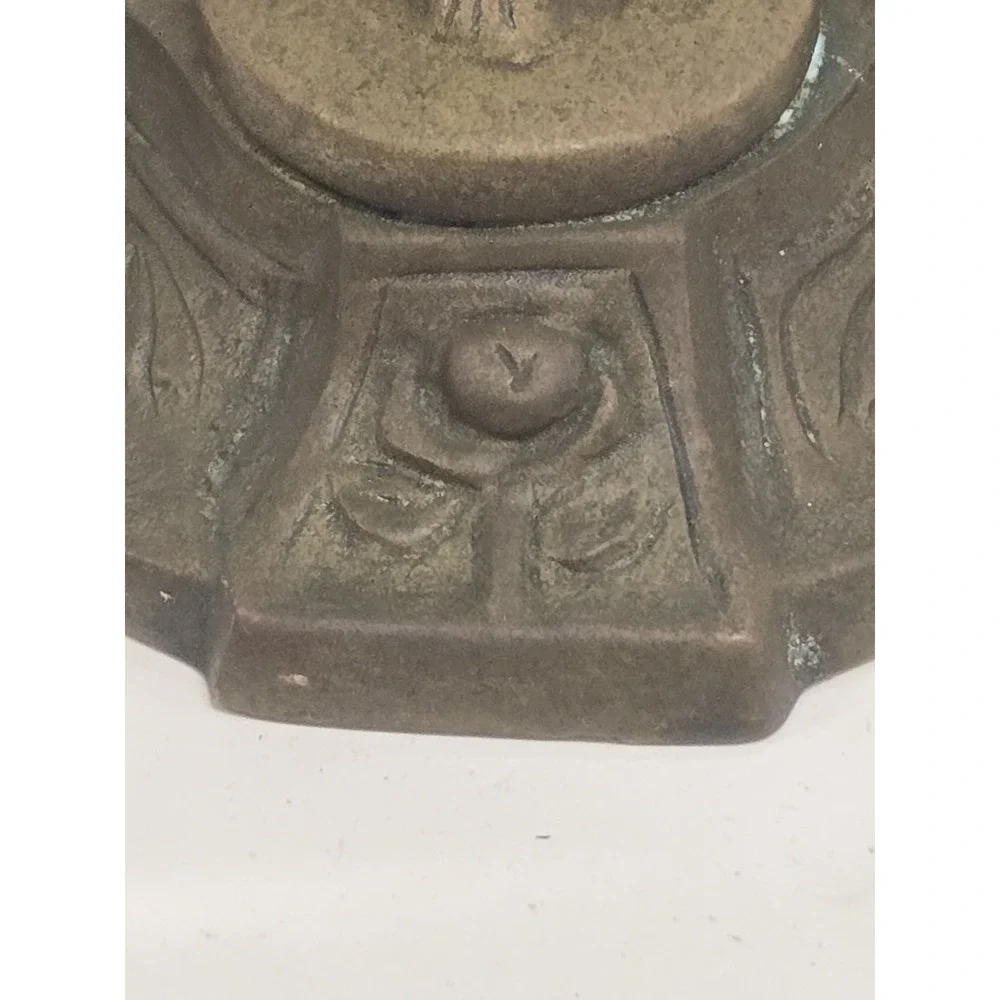Vintage Brass Art Nouveau Revival Lady or Nymph Table Vanity Mirror, 12 Inch